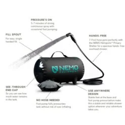 Douche Pressurisé Portable NEMO Helio Pressure Shower (Dark Verglas) 8 Douche Pressurisé Portable NEMO Helio Pressure Shower (Dark Verglas) -Équipement Extérieur Boutique douche pressurise portable nemo helio pressure shower dark verglas 2