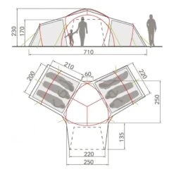 Tente Vaude Badawi Long 6P (Sand) 5 Tente Vaude Badawi Long 6P (Sand) -Équipement Extérieur Boutique tente vaude badawi long 6p sand 1